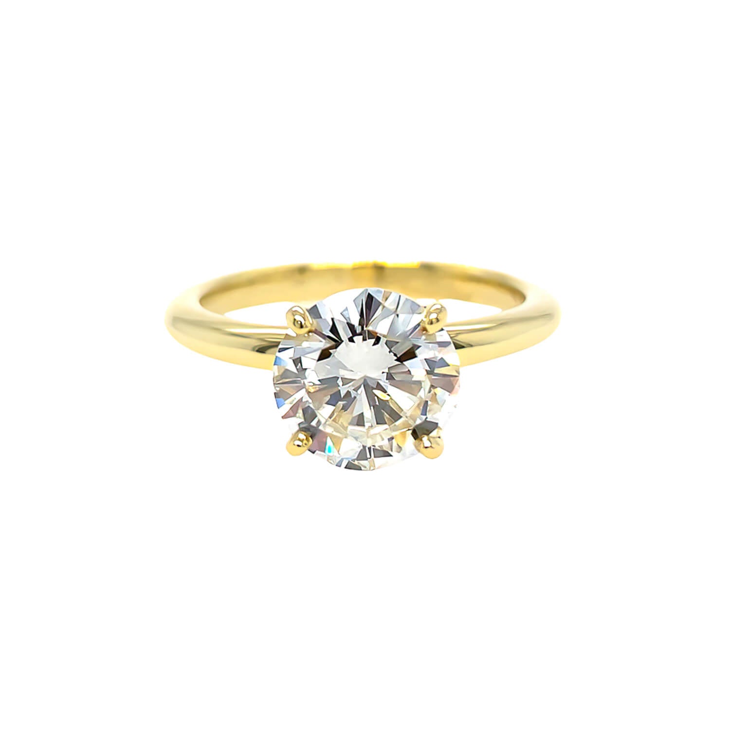 custom 18K gold round diamond solitaire ring