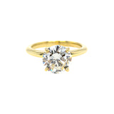 custom 18K gold round diamond solitaire ring