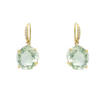 18K Yellow Gold Green Amethyst earrings