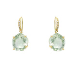 18K Yellow Gold Green Amethyst earrings
