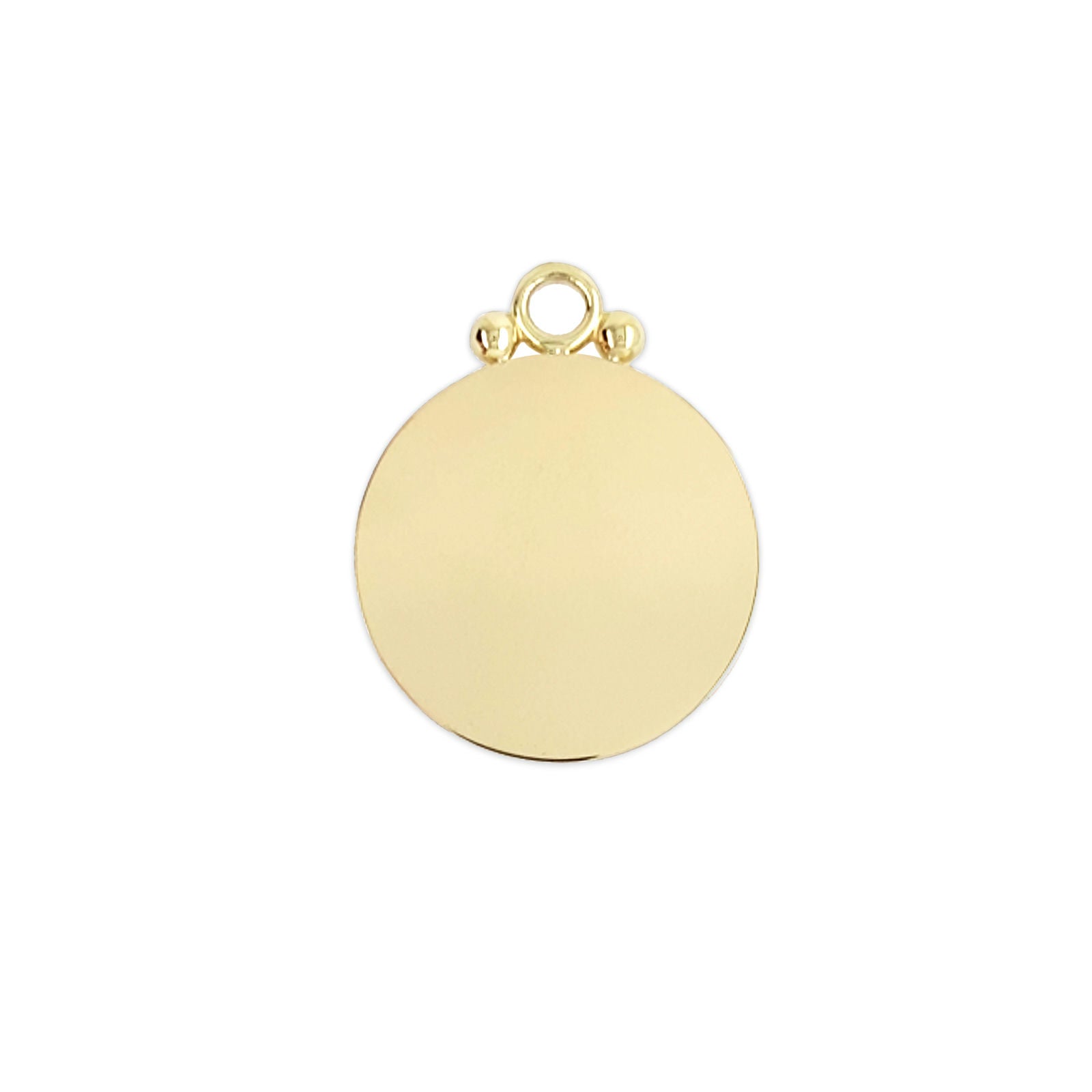 18K yellow gold pendant on a white background
