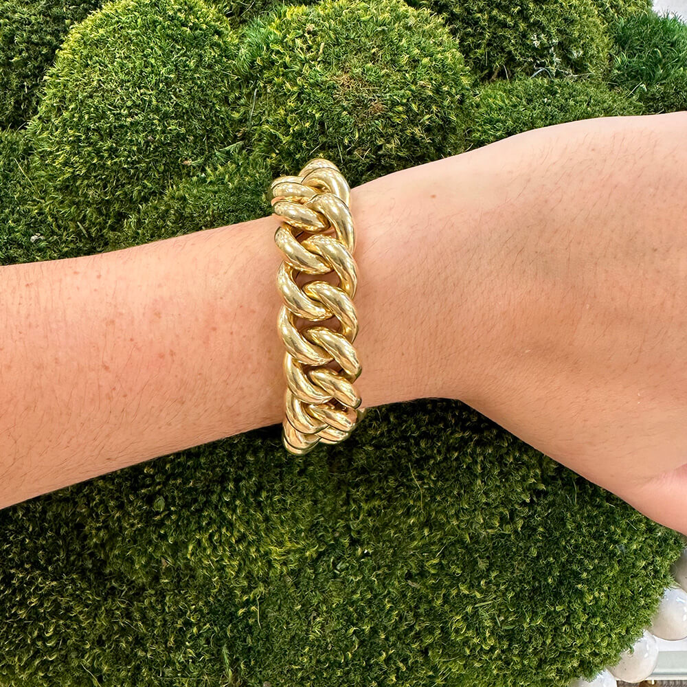 Estate 18K gold link bracelet