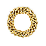 Estate 18K Gold lind bracelet on a white background