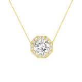 18K gold Octagon Diamond pendant necklace