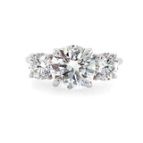 18K white gold 3 stone round cut diamond engagement ring