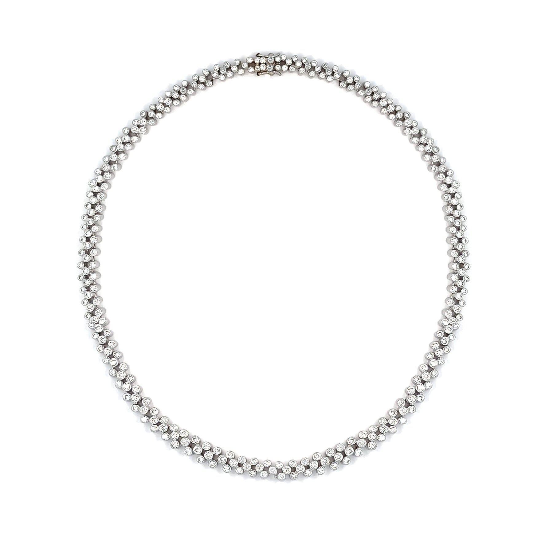 White Gold Diamond Necklace 12 carats