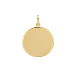 yellow gold round disc on white background