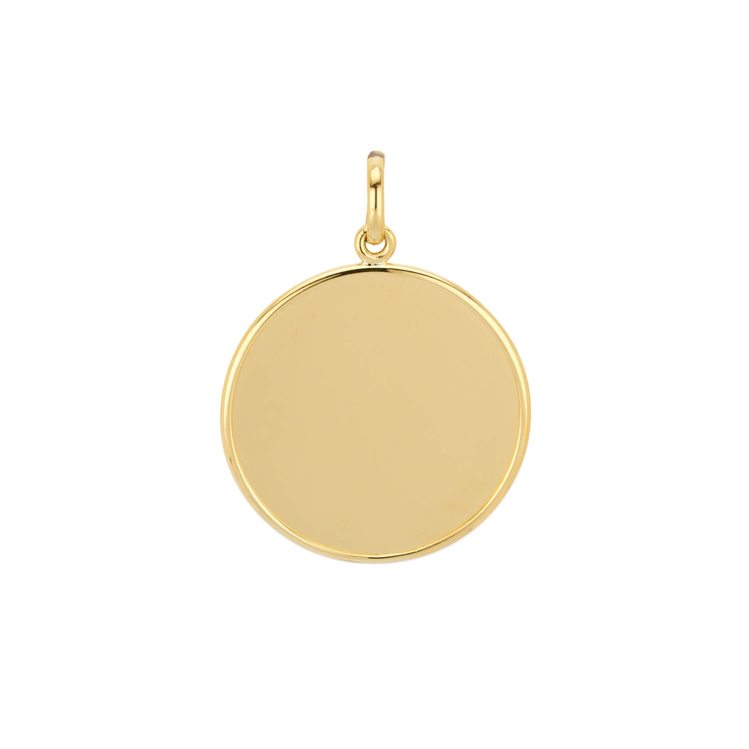 yellow gold round disc on white background