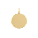 yellow gold round disc on white background