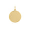 yellow gold round disc on white background