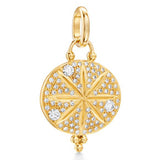 18K Gold pendant with diamond accents on a white background