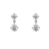 18k White Gold Double Diamond Drops 
