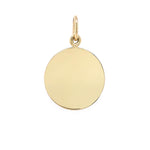 18k Yellow Gold 1 inch Disc Charm