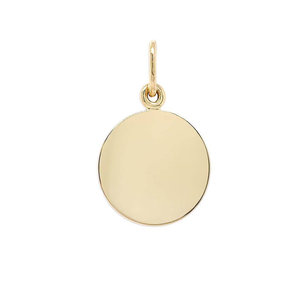 18k Yellow Gold 5/8 inch Disc Charm