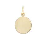 18k Yellow Gold 5/8 inch Disc Charm