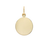 18k Yellow Gold 5/8 inch Disc Charm
