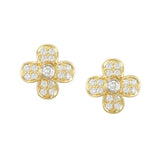Diamond Flower Stud Earrings