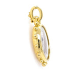 Gold Bead Border Pet Portrait Pendant in 18k yellow gold