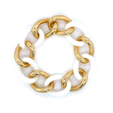 18k yellow gold and white agate bracelet 