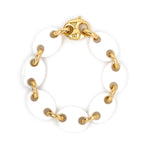 18k yellow gold and white agate mariner bracelet