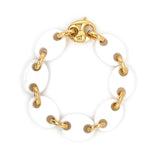 18k yellow gold and white agate mariner bracelet