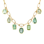 18k yellow gold green tourmaline necklace