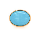 18k yellow gold oval turquoise ring 