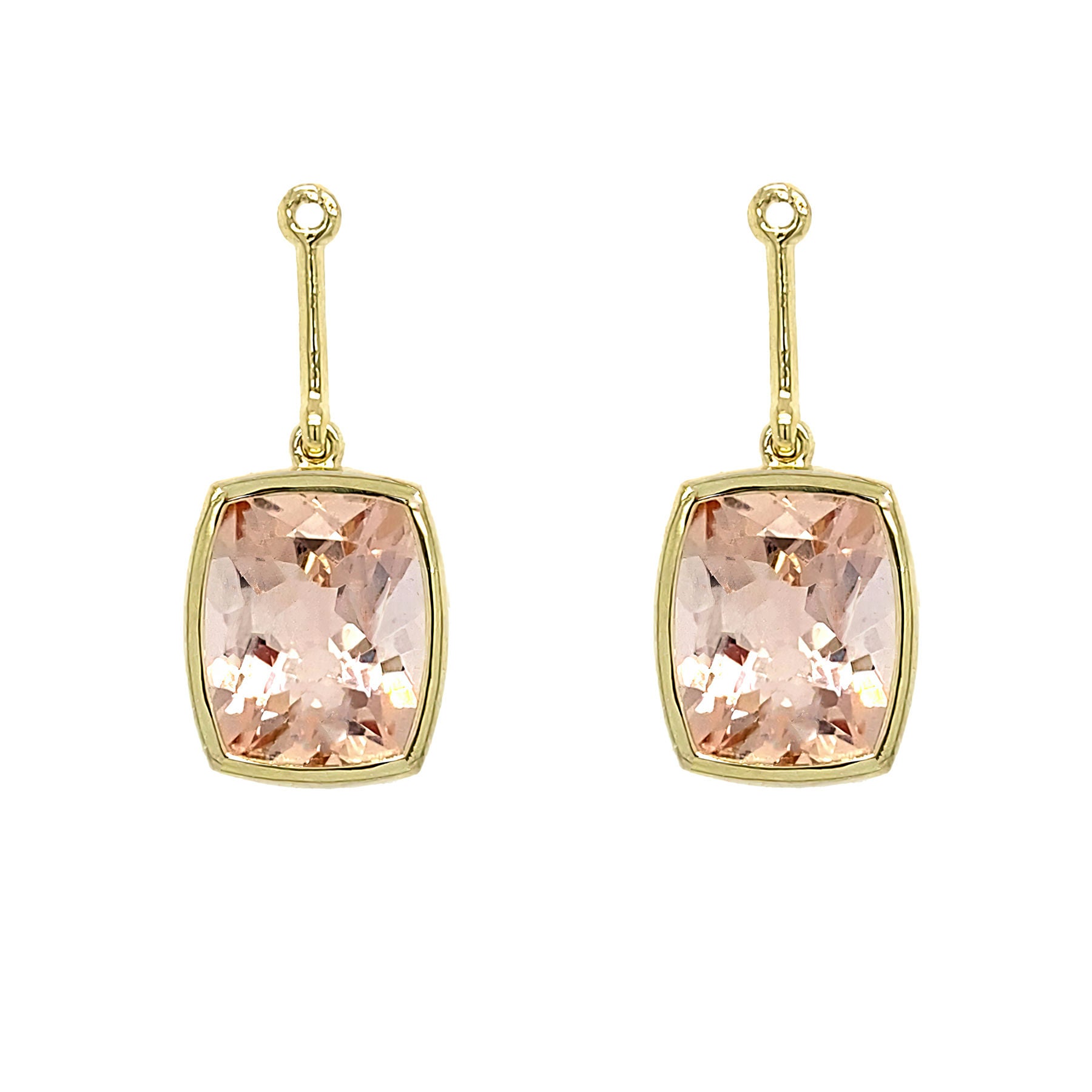 18k yg Cushion Morganite Earring Jackets 