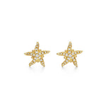 18k yg diamond sea star earrings