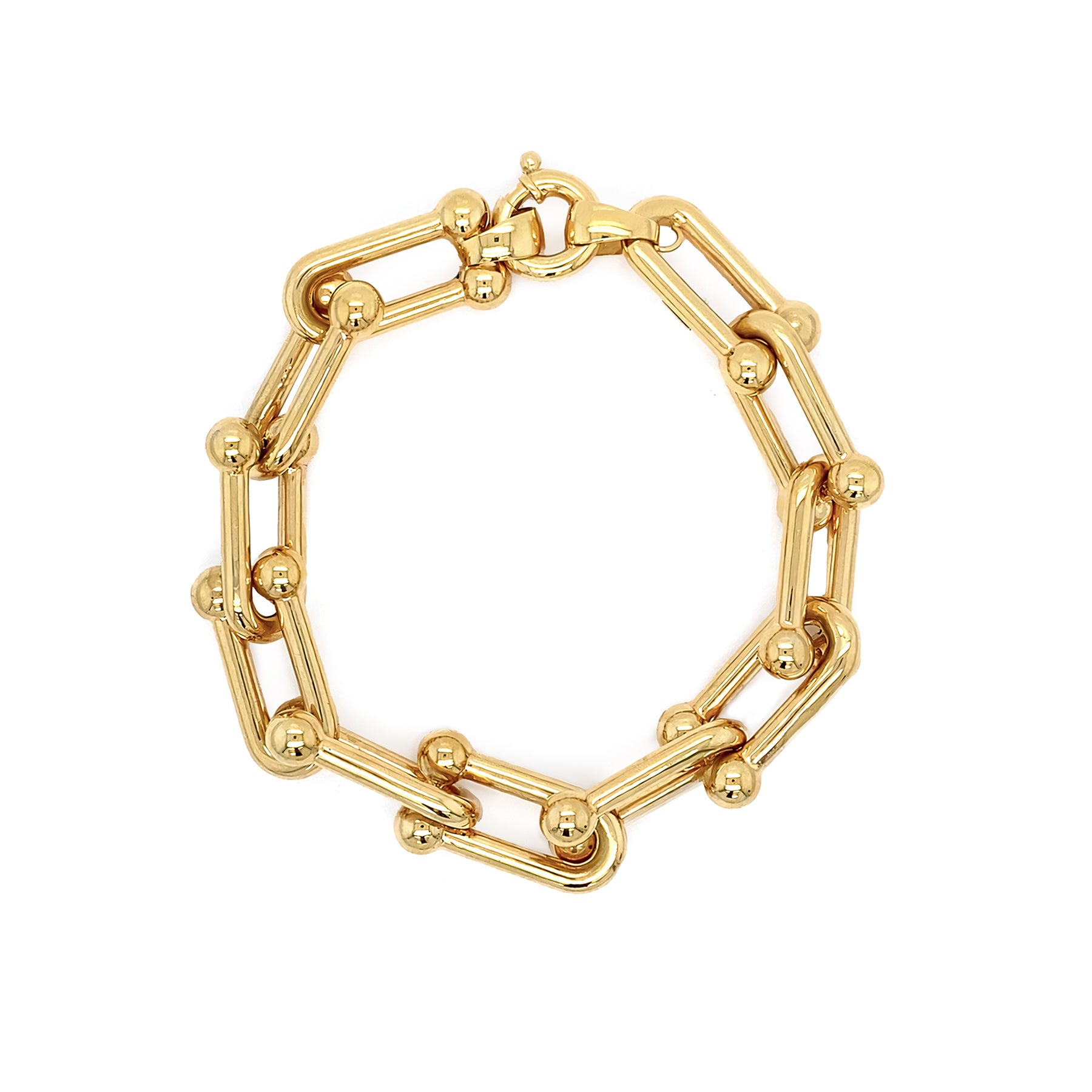 18k yg fancy link bracelet 