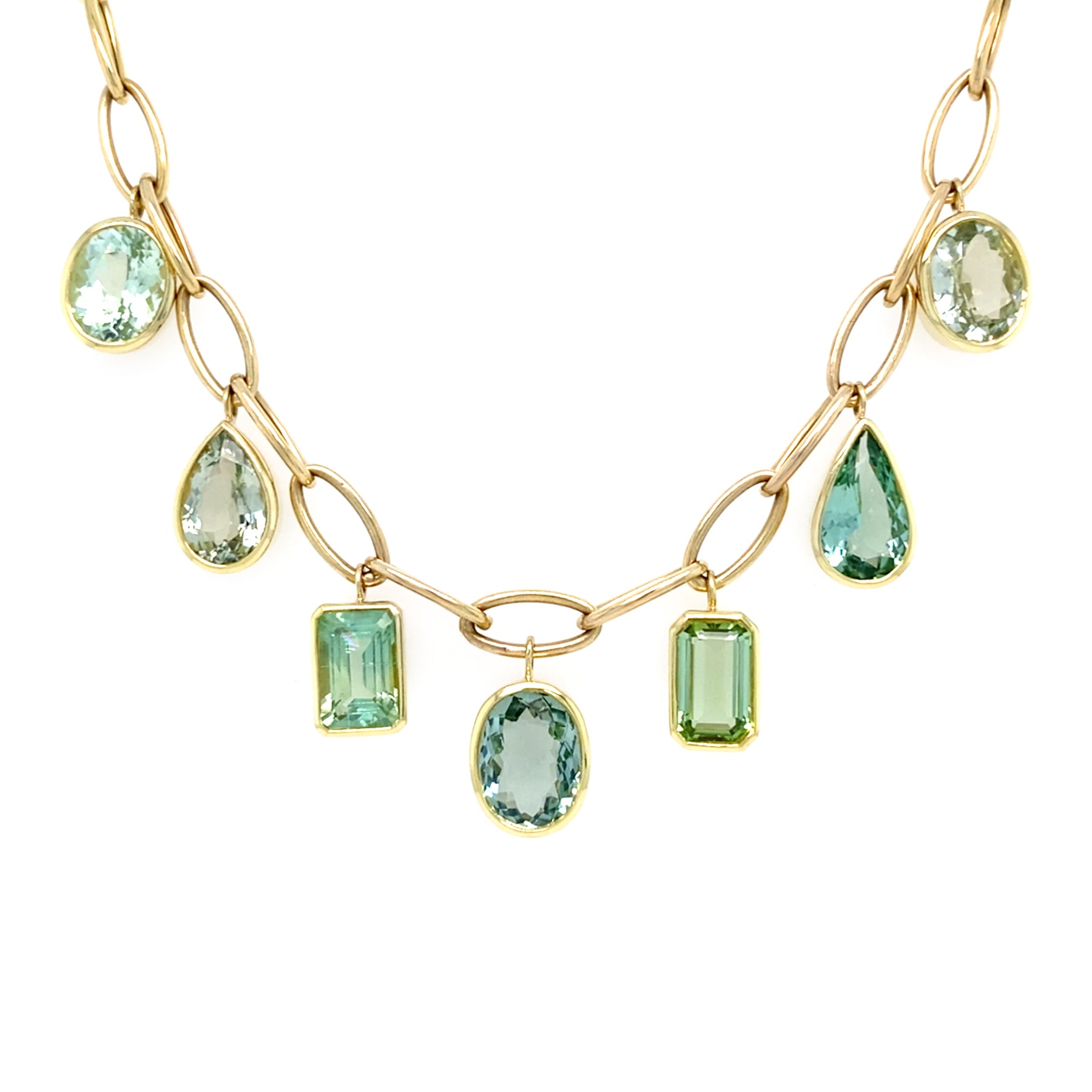 18k yg green tourmaline necklace