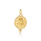 18k yg large angel pendant with trio diamonds