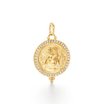 18k yg large pave diamond angel pendant