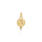 18k yg medium angel pendant with trio diamonds