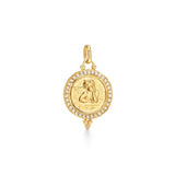 18k yg medium pave diamond angel pendant