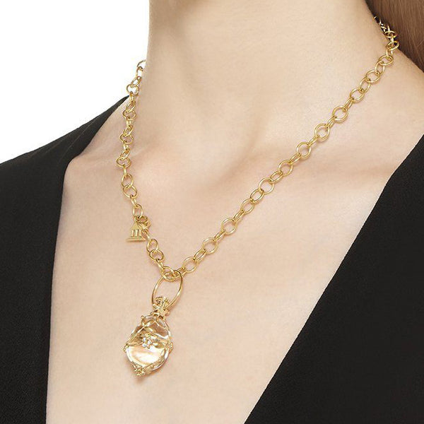 18k yg medium vine amulet on chain