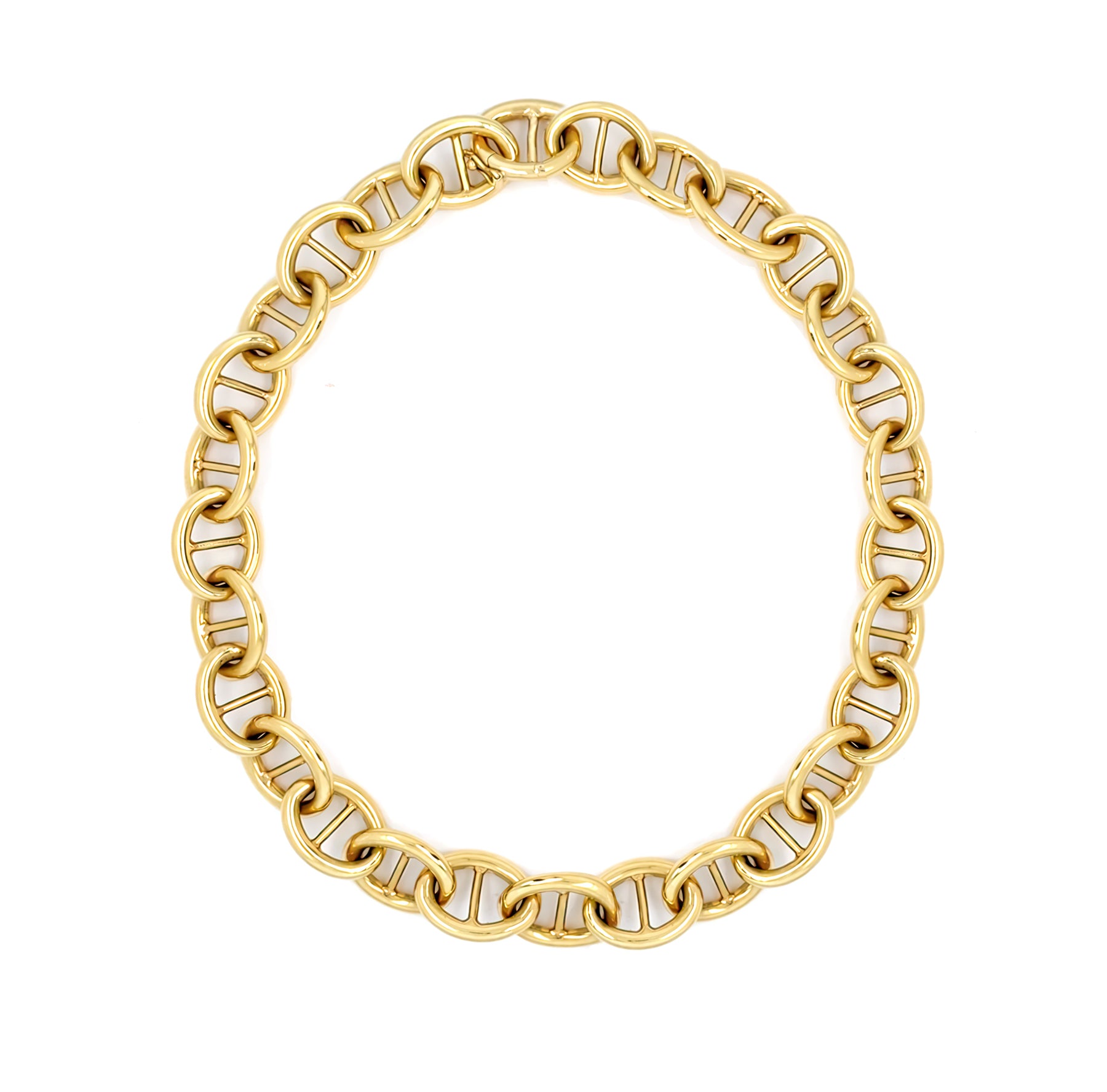 18k yg round mariner necklace