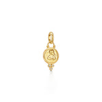 18k yg small angel pendant with trio diamonds