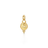 18k yg small angel pendant with trio diamonds