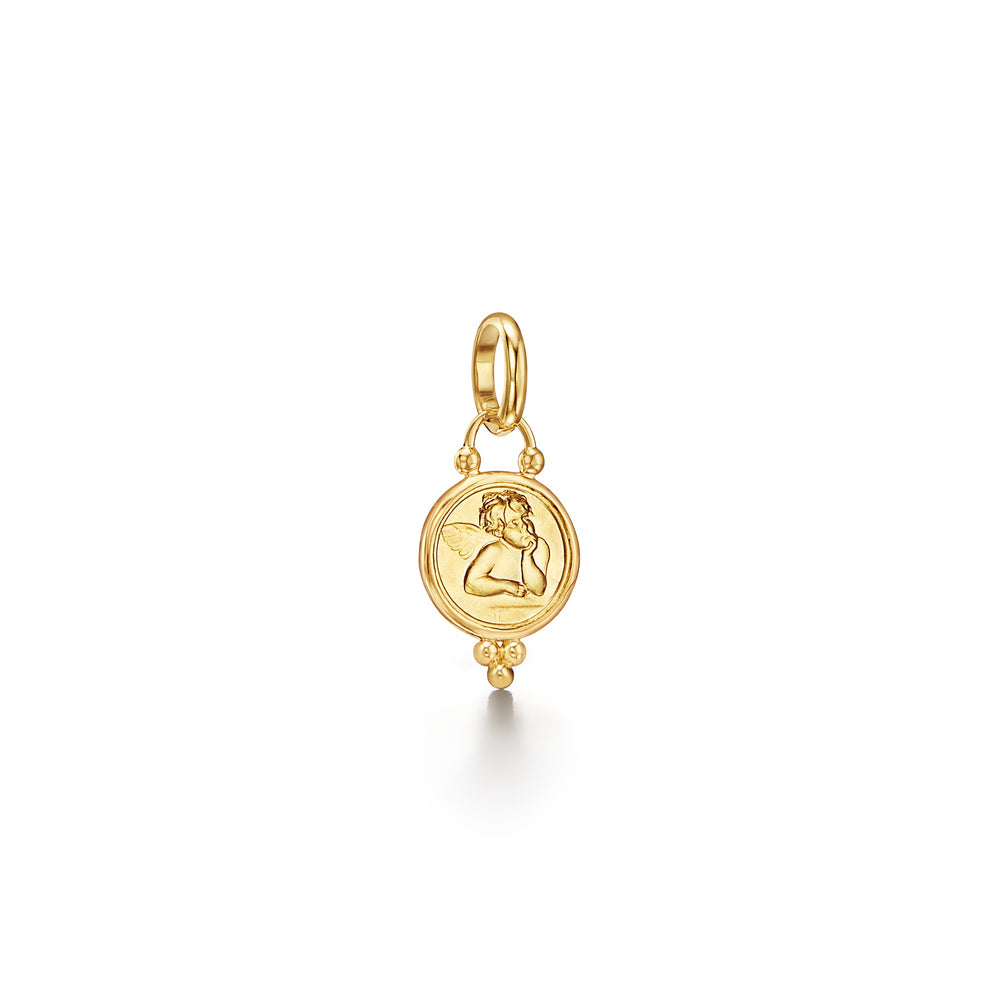 18k yg small temple angel