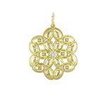 18K Gold pendant with diamonds in floral motif 