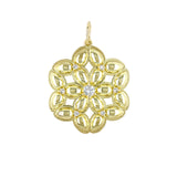 18K Gold pendant with diamonds in floral motif 