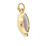 Bespoke Pet Portrait Pendant in 18k yellow gold with Rubies 