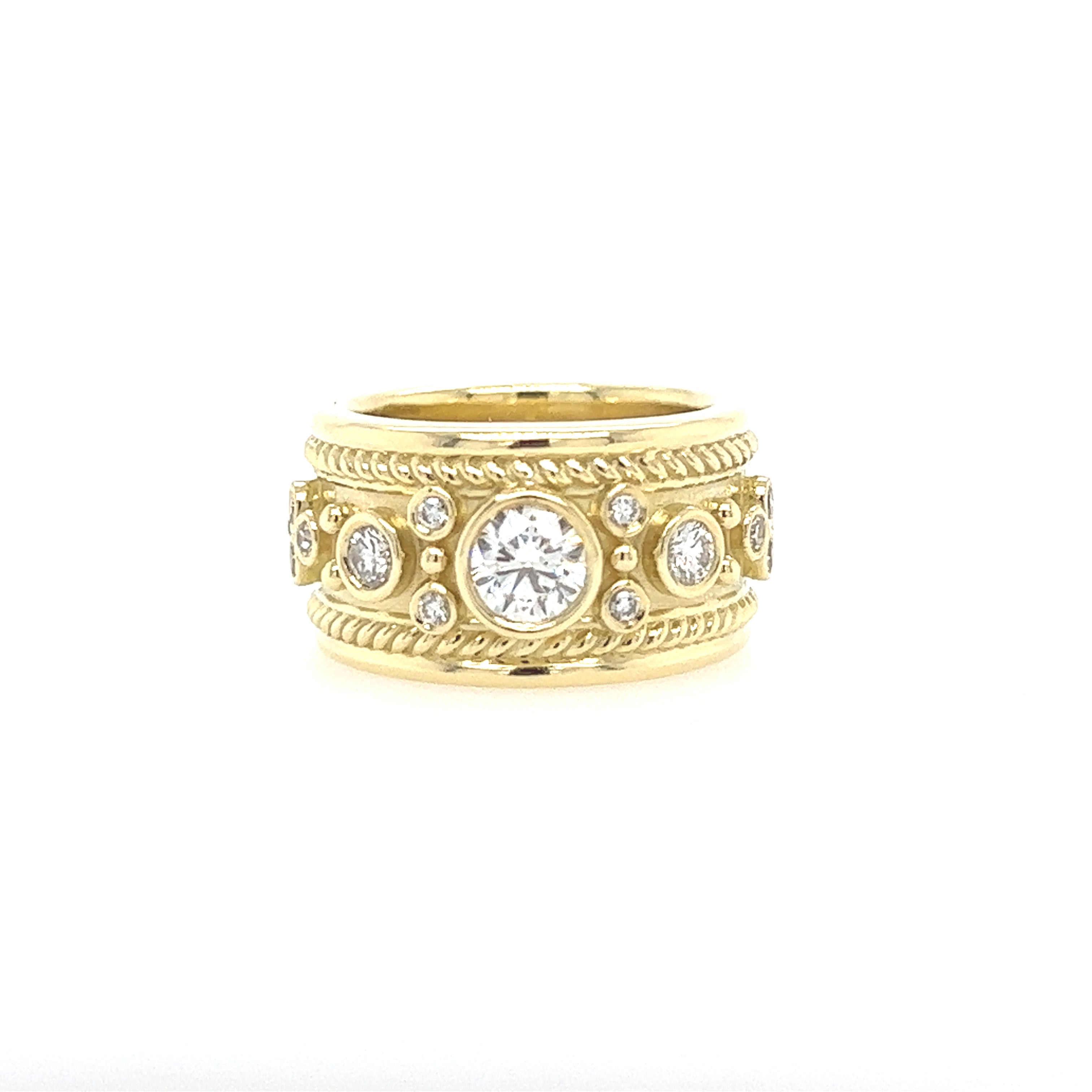 18kt Yellow Gold Bezel Set Diamond Ring