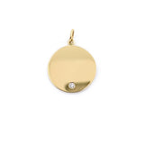 Gold disc with diamond