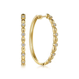 18K Yellow Gold Diamond Hoop Earrings