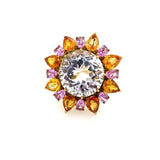 Estate 18K Yellow Gold Kunzite Ring with Semi Precious Stones