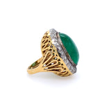 Estate 18K Yellow Gold Emerald and Diamond Ring