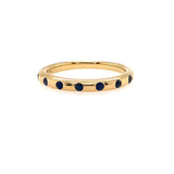 18K Yellow Gold Sapphire Station Ring