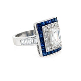 Platinum Diamond Ring with Sapphires